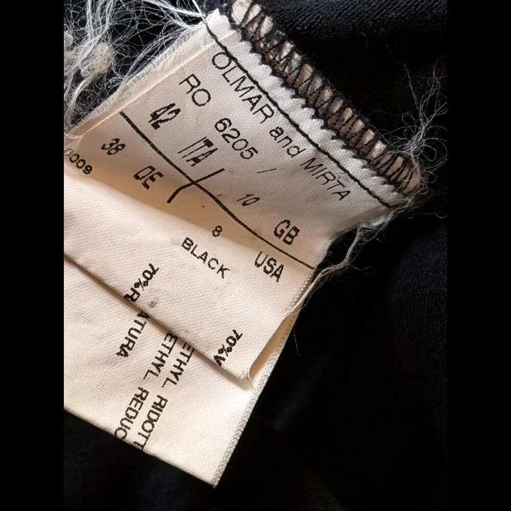 Olmar and Mirta Rick Owens Top 8 / M Women Black Long Sleeve Ruched Angora Shirt - Picture 10 of 12